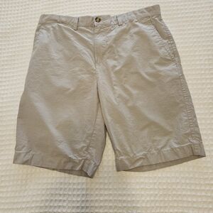 Tommy Hilfiger Men's Beige Cotton Chino Shorts Button Pockets Flat Front Size 34